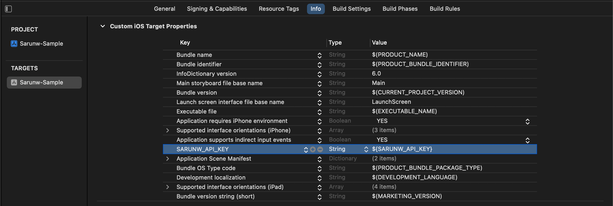 Set value to value in the build setting.
