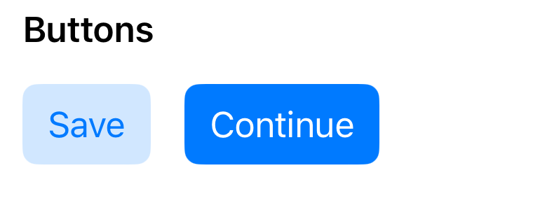 A close-up of bordered SwiftUI buttons on iOS 17.5.