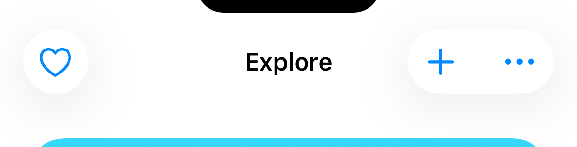 The same toolbar actions grouped onto glass surfaces on iOS 26.3.