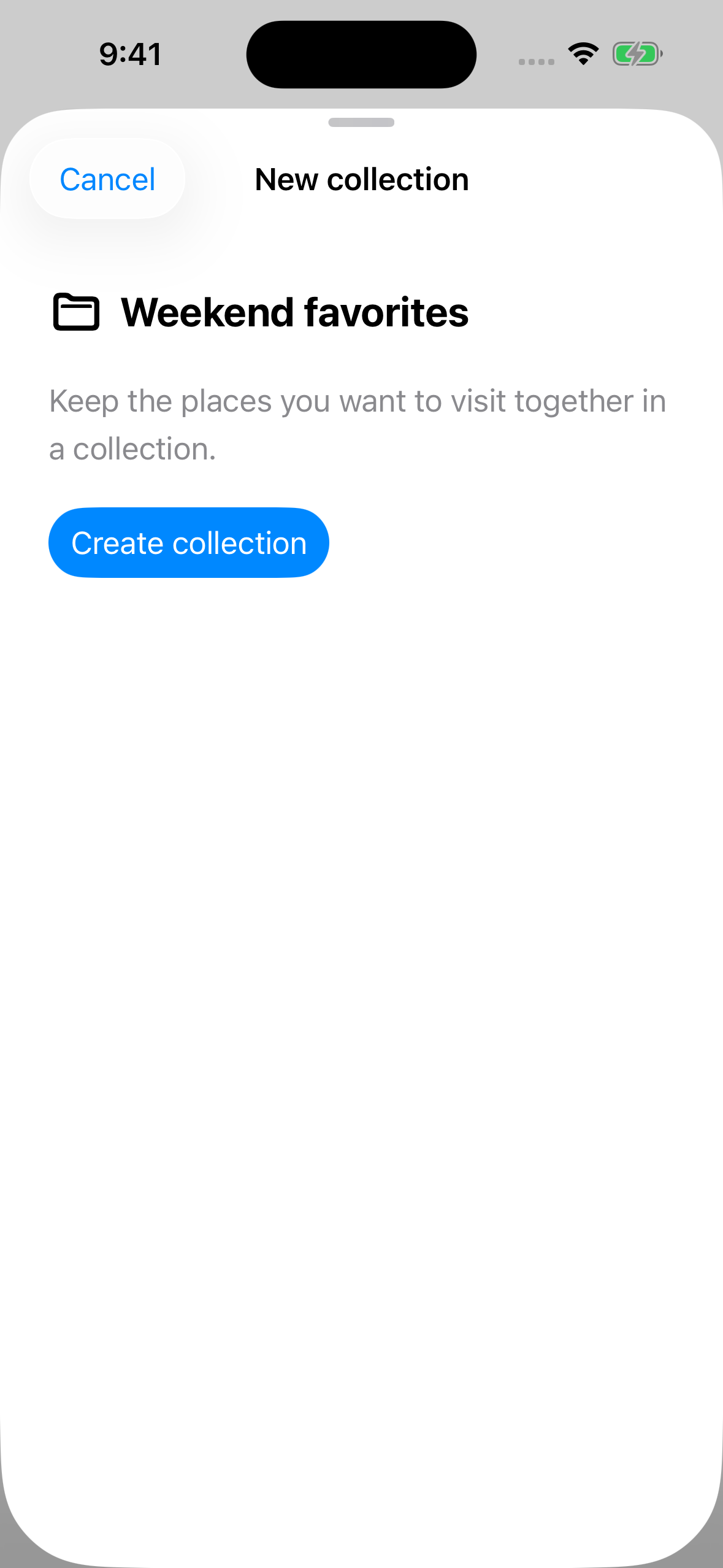 An iOS 26 sheet with an opaque background at its large detent.