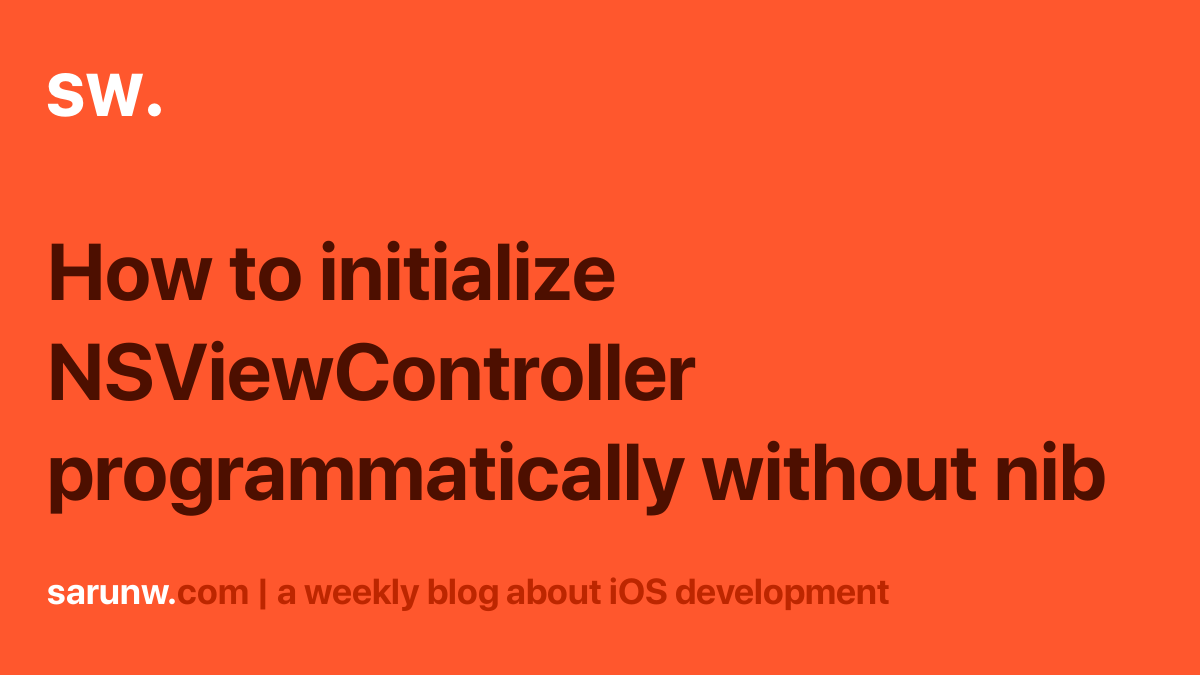 initialize view controller programmatically swift