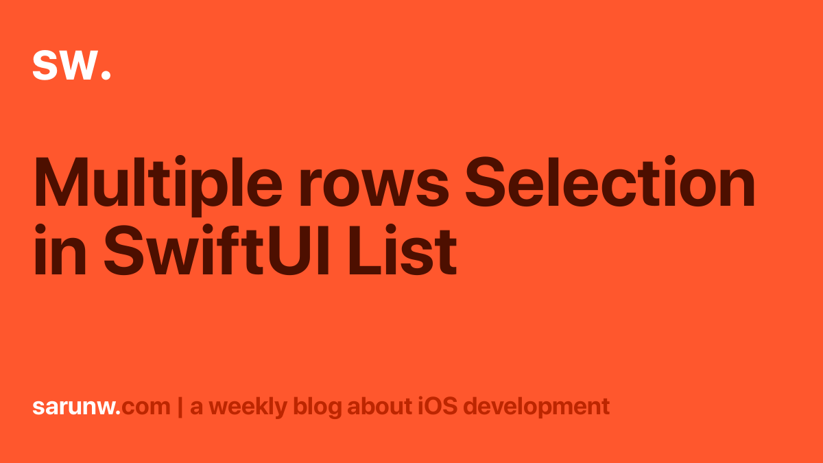 multiple-rows-selection-in-swiftui-list-sarunw