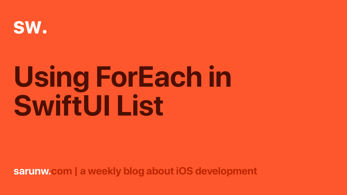 using-foreach-in-swiftui-list-sarunw