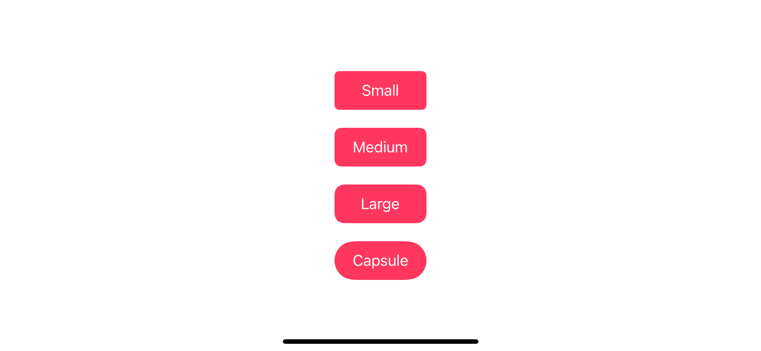 Small, medium, large, and capsule corner style.