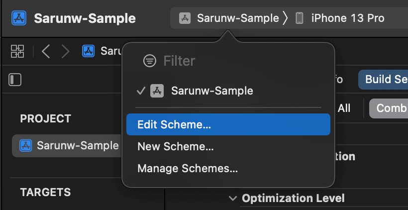 Edit Scheme.