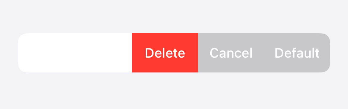 Buttons as Swipe actions.