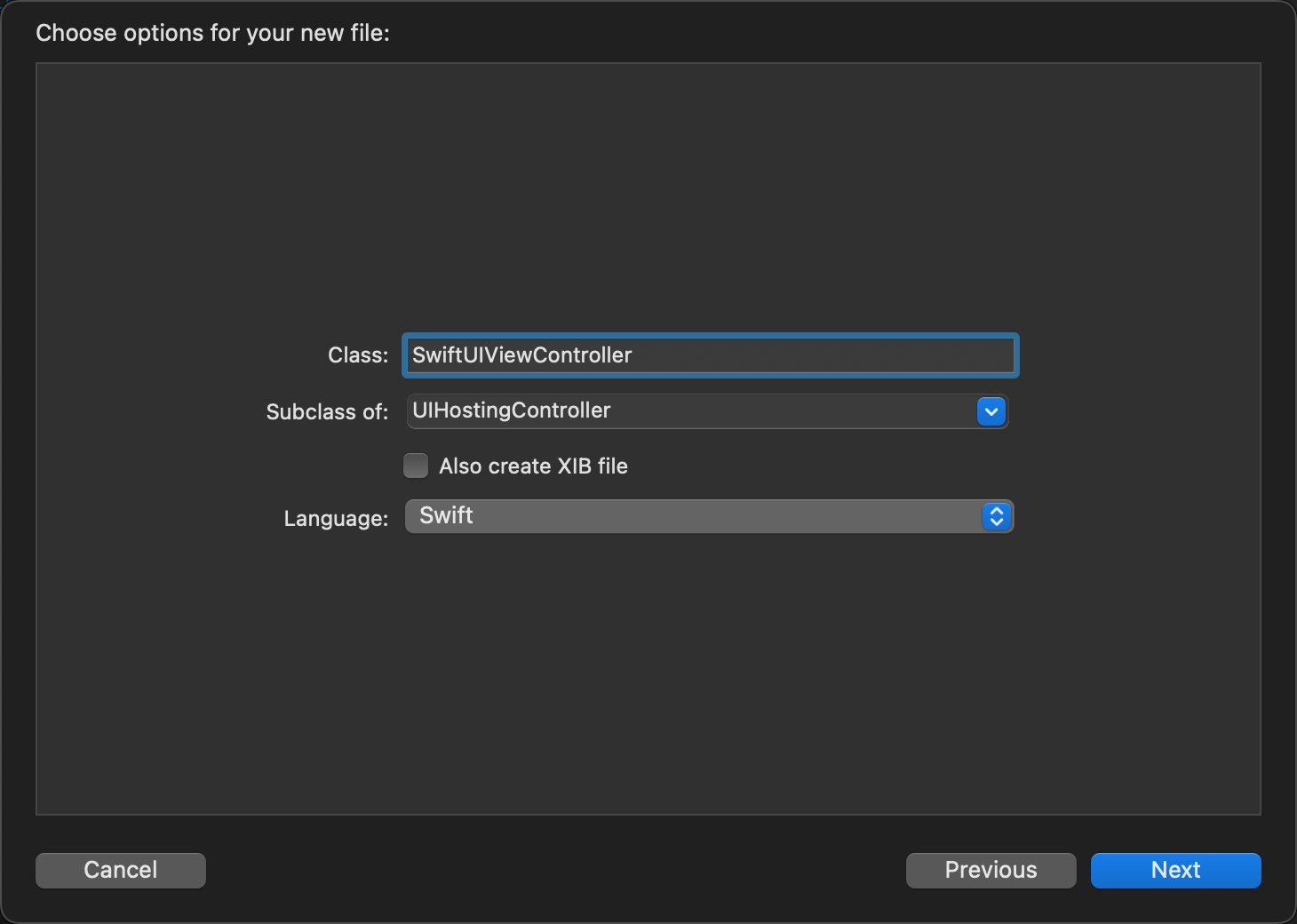 Create a subclass of UIHostingController.