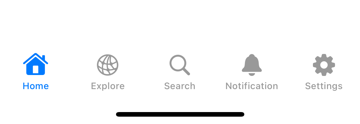 Tab view can show a maximum of five tab items.