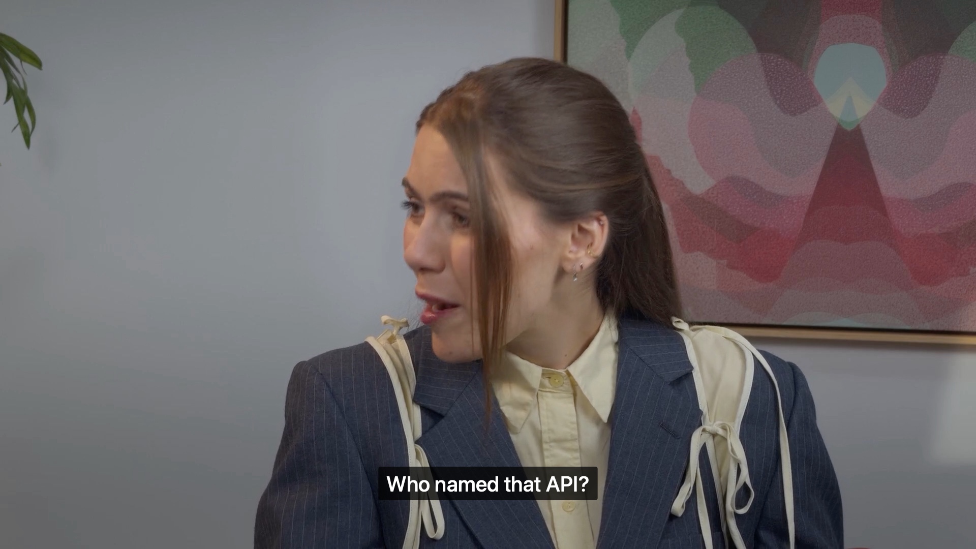 A presenter from the talk reacting to the leftItemsSupplementBackButton API name.